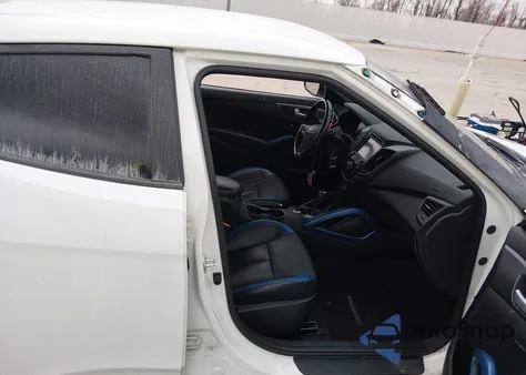 2014 Hyundai Veloster Turbo W/Blue из США, поврежденный, VIN KMHTC6AE3EU206314